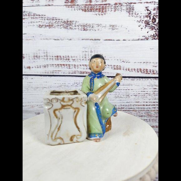 Occupied Japan Vintage Small Planter with figurine - Picture 1 of 7